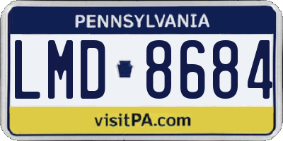 PA license plate LMD8684