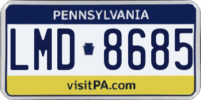PA license plate LMD8685