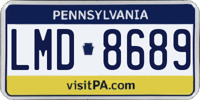 PA license plate LMD8689
