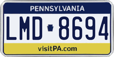 PA license plate LMD8694