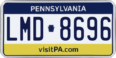 PA license plate LMD8696