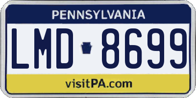 PA license plate LMD8699