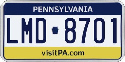 PA license plate LMD8701