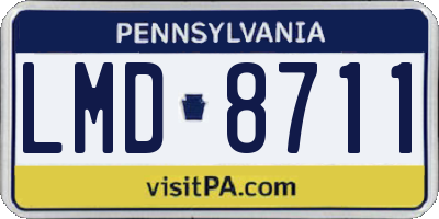 PA license plate LMD8711