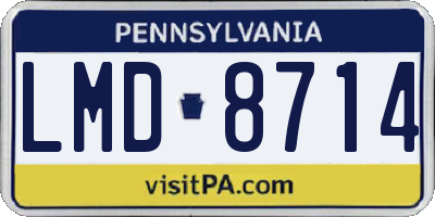 PA license plate LMD8714