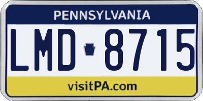 PA license plate LMD8715
