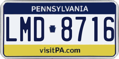 PA license plate LMD8716