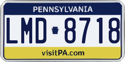 PA license plate LMD8718
