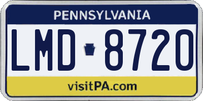 PA license plate LMD8720