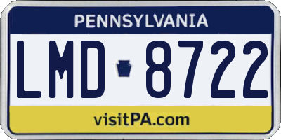 PA license plate LMD8722