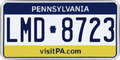 PA license plate LMD8723
