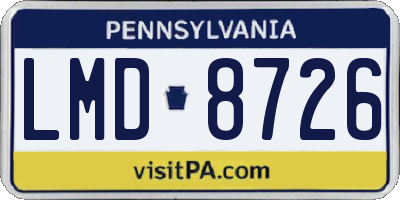 PA license plate LMD8726