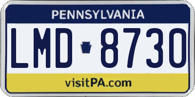 PA license plate LMD8730