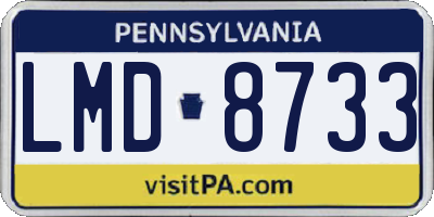 PA license plate LMD8733