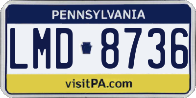 PA license plate LMD8736