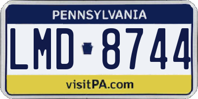 PA license plate LMD8744