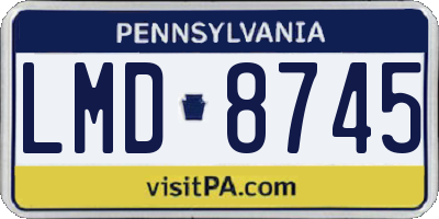 PA license plate LMD8745