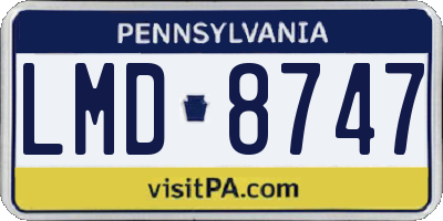 PA license plate LMD8747