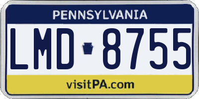 PA license plate LMD8755