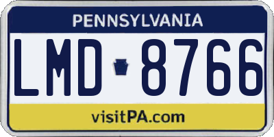 PA license plate LMD8766