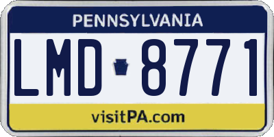 PA license plate LMD8771