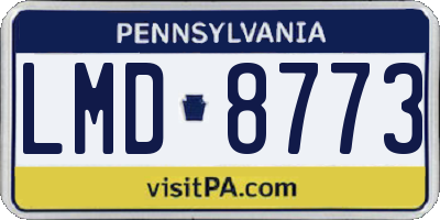 PA license plate LMD8773