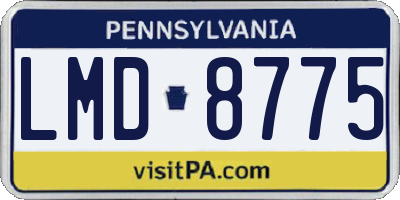 PA license plate LMD8775