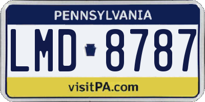 PA license plate LMD8787