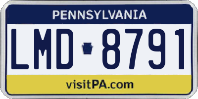 PA license plate LMD8791