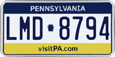 PA license plate LMD8794