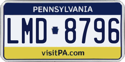 PA license plate LMD8796