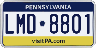 PA license plate LMD8801