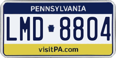PA license plate LMD8804