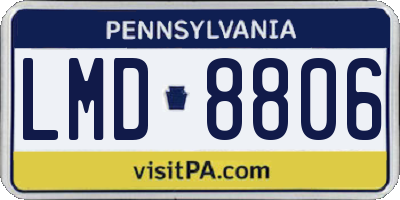 PA license plate LMD8806