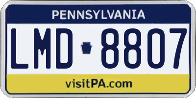 PA license plate LMD8807