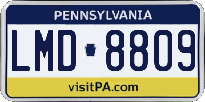 PA license plate LMD8809