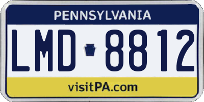 PA license plate LMD8812