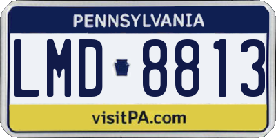 PA license plate LMD8813