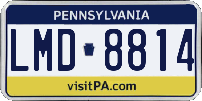 PA license plate LMD8814
