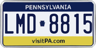 PA license plate LMD8815