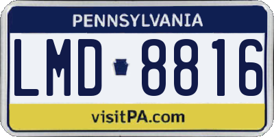 PA license plate LMD8816
