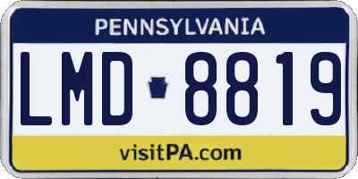 PA license plate LMD8819