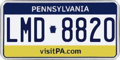 PA license plate LMD8820