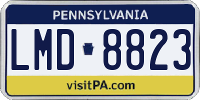 PA license plate LMD8823