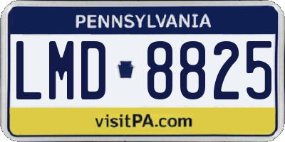PA license plate LMD8825