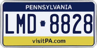 PA license plate LMD8828