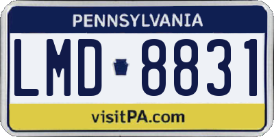 PA license plate LMD8831