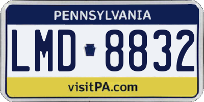 PA license plate LMD8832