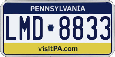 PA license plate LMD8833