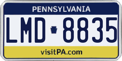 PA license plate LMD8835